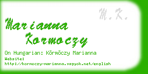 marianna kormoczy business card